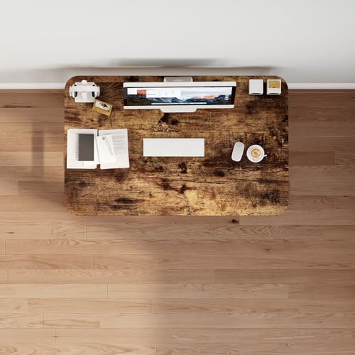 JSB Folding Desk for Small Spaces,Mobile Portable Rolling Laptop PC Table on Wheels,Foldable Computer Desk for Home Office,Bedroom,Dorm,Space Saving (Rustic & Brown, 31.5") - Image 5
