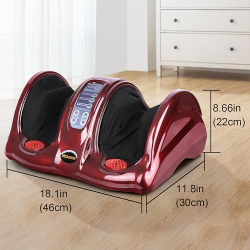 H&B Luxuries Shiatsu Foot Massager Machine with Remote Controller, Kneading and Rolling Home Massagers for Feet, Ankle, Calf, Leg, Ideally for Men, Women, Father, Mom Parents and The Elderly, Red - Image 6