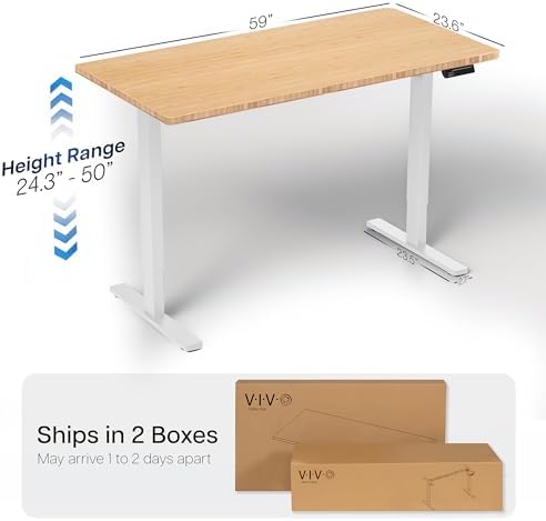 VIVO Real Bamboo 60 x 24 in Standing Desk, DESK-KIT-2W6O - Image 3