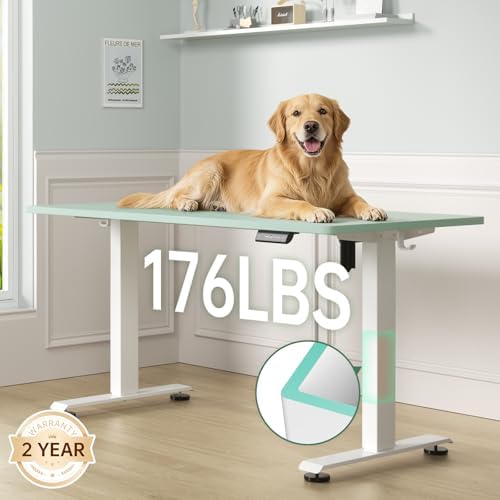 Veken 55 Inch Large Electric Standing Desk, Gaming Table, Green - Image 5