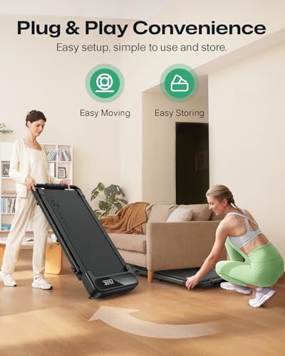 UREVO Strol 2E Pro Smart Walking Pad Treadmill with APP, 12% Incline, Compact Walking Pad with Safety Handle, Plug & Play, Desk Treadmill with LED Display, Walking & Running for Home Office - Image 4