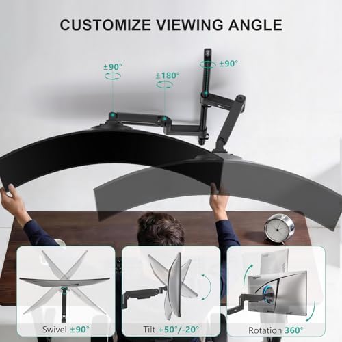 WALI Vertical Dual Monitor Wall Mount for 13-49 inch Screens, 44lbs per Arm - Image 3