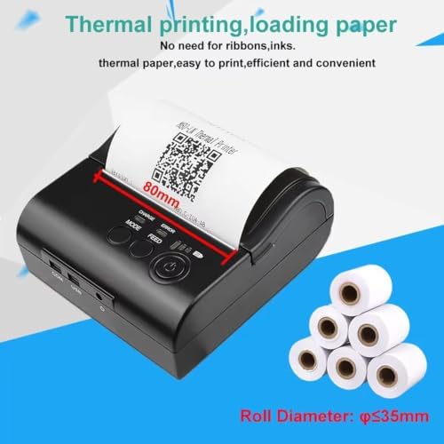 80mm bluetooth portable thermal receipt printer,only compatible with android/Windows,3 inch Ticket wireless android bill invoice printer for small business,IS NOT compatible with iphone/ipad/MAC, - Image 4