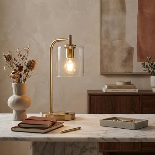 Brightech Elizabeth Table Lamp with Wireless Charging Pad and USB-C Port, Bedside Reading Lamp, Vintage Brass Gold Desk Lamp, Nightstand Lamp with LED Bulb for Bedroom, Living Room, Office - Image 6