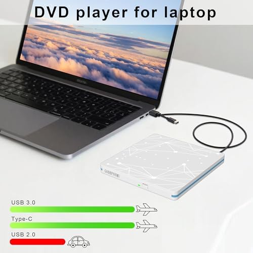 External CD/DVD Drive for Laptop, USB 3.0 cd Burner/DVD Drive - Image 3