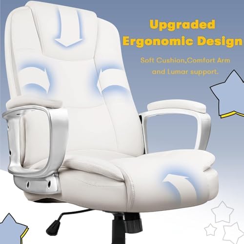 OFIKA Home Office Chair, 400LBS Big and Tall Chair Heavy Duty Design, Ergonomic High Back Cushion Lumbar Back Support, Computer Desk Chair, Adjustable Executive Leather Chair with Armrest - Image 5