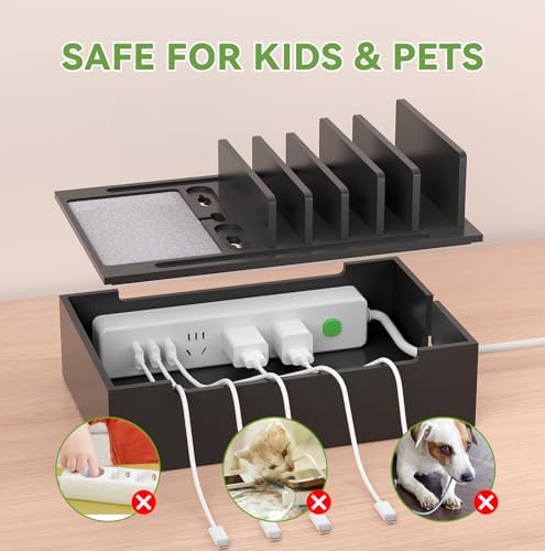 Pezin & Hulin Bamboo Charging Station-Black, (No USB Charger and Cables) - Image 3