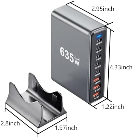 635W GaN Fast Charging Station, 8-Port USB C Charger Stations - Image 2