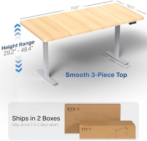 VIVO Light Wood 71 x 36 in Standing Desk, DESK-KIT-1G7C-36 - Image 3