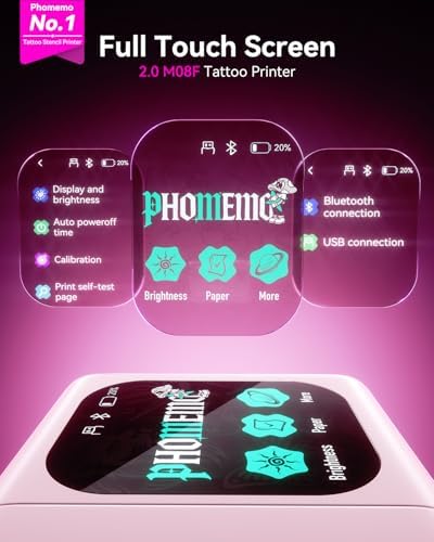 Phomemo M08F Plus Touchscreen Tattoo Stencil Printer, Bluetooth, Thermal - Image 2