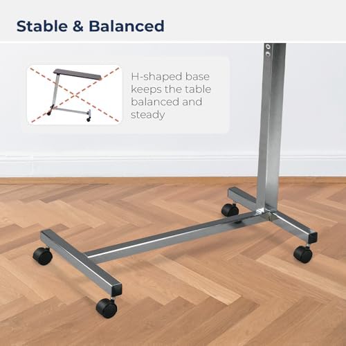 Drive Medical 13003 Non Tilt Top Overbed Table with Wheels, Chrome - Image 6