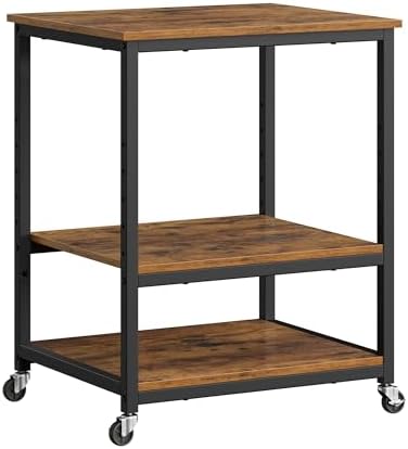 VASAGLE 3-Tier Printer Stand with Locking Wheels, Under Desk Printer Table by VASAGLEbySONGMICSHOME