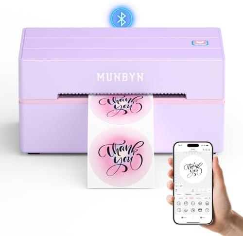 MUNBYN Bluetooth Thermal Label Printer, Wireless 4x6 Shipping Label Printer by MUNBYN