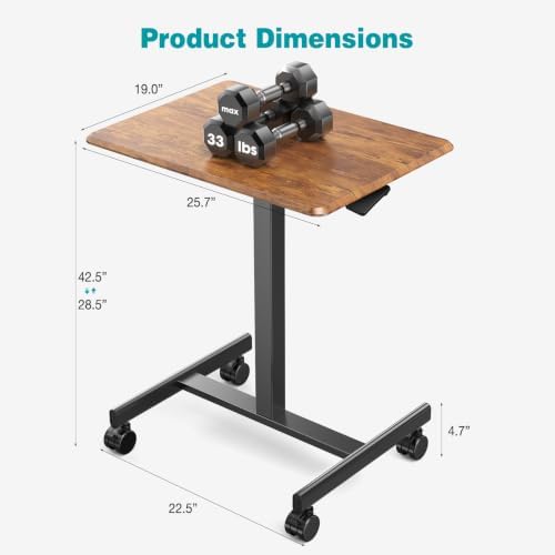 DUMOS Mobile Small Standing Desk, Laptop Desk, Home Office - Image 3
