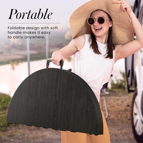 Our Modern Space 3.5 Feet Circular Round Foldable Table with Built in Handle & Steel Legs | Heavy Duty Portable | Perfect for Party, Dining, Wedding, Events, Picnic Indoor, Outdoor, Camping, Utility - Image 6