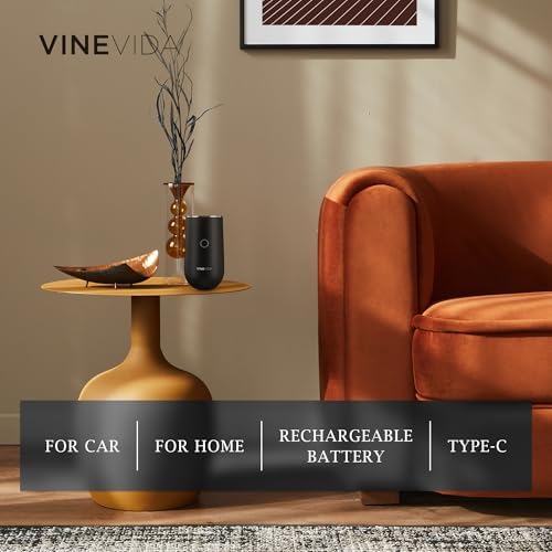 VINEVIDA Waterless Diffuser - Essential Oil Diffuser for Home - Black Scent Diffuser for Home, Battery Operated Aromatherapy Diffuser - Car, Room Fragrance Air Diffuser - Image 5