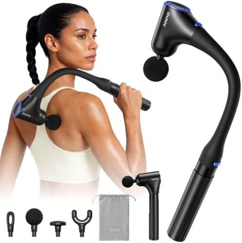 RENPHO Reach Curve Massage Gun with Extension Handle, 4-in-1 Massager by RENPHO