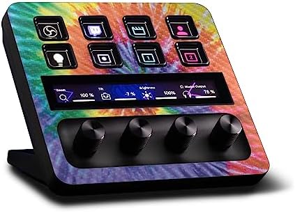 MightySkins Carbon Fiber Skin Compatible with Elgato Stream Deck + - Tie Dye Spiral | Protective, Durable Textured Carbon Fiber Finish | Easy to Apply, Remove, and Change Styles | Made in The USA by MIGHTY+SKINS