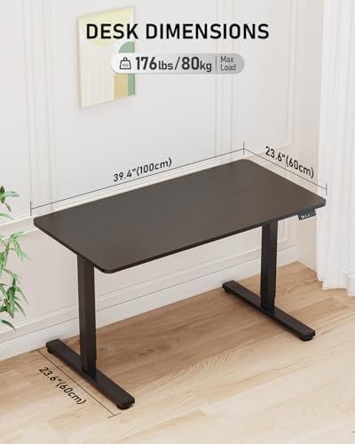40" Small Electric Standing Desk Adjustable Height for Home Office - Image 3