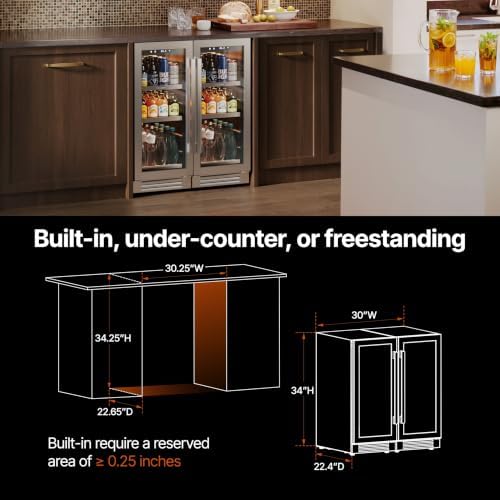 Ca'Lefort 30'' Beverage Fridge Under Counter, 200 Can Beverage Refrigerator - Image 5