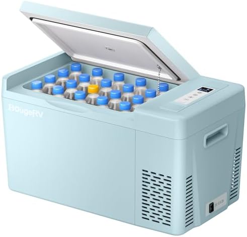 BougeRV 12v refrigerator 23 Quart, -8℉~50℉ Portable Freezer for Car, Green by BougeRV