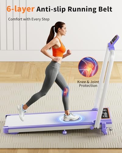 Folding Walking Pad with 15% Incline/RGB Light/Dual Screen Display, 3.5HP Treadmills for Home, Portable Walking Pad Treadmill with Handle Bar and 4 Adjustable Incline, 350lbs Capacity, Smart App - Image 6