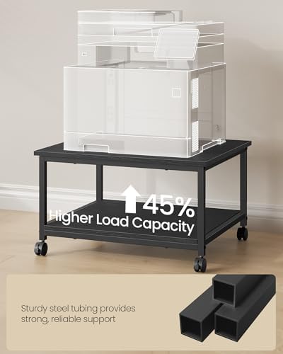 VASAGLE 2-Tier Printer Stand with Locking Wheels, Under Desk Printer Table - Image 5