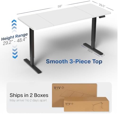 VIVO White 60 x 30 in Standing Desk, DESK-KIT-1B6W-30 - Image 3
