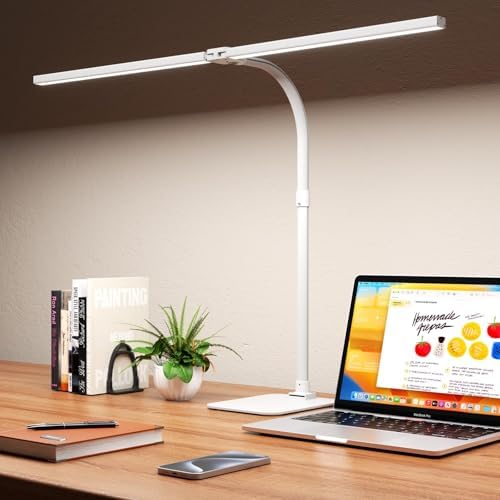 LED Desk Lamp Architect Task Light Dual Head Modern Flexible Gooseneck Tall by Kaulsoue