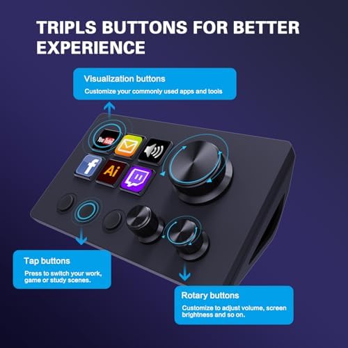 TreasLin Stream Controller Deck with12 Customizable Macro Keypad to Trigger Actions in OBS Twitch YouTube for Content Creators Stream Dock Compatible with PC & Mac N3 Black Macro Keypad - Image 4
