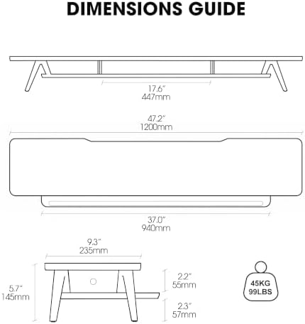 Fenge Dual Monitor Stand Riser, Wooden Desk Shelf with 2-Tier Storage - Image 3