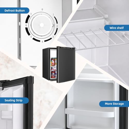 Antarctic Star Compact Refrigerator Mini Fridge with Single Reversible Door,Wire Shelf,Defrost Button, for Bedroom/Office/Dorm,1.3 Cu. Ft,Blcak - Image 5