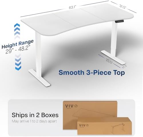 VIVO White 63 x 32 in Standing Desk, DESK-KIT-1W1W - Image 3