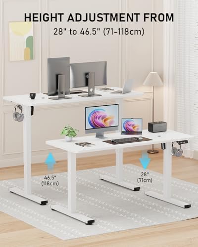48" Large Electric Standing Desk Adjustable Height for Home Office - Image 4