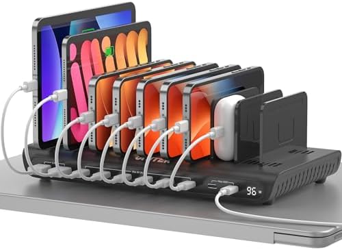 Unitek 10 Port 96W USB C Charging Station with 2X 65W PD, Fast Charger Dock by Unitek