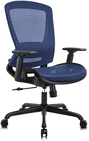 ELABEST Ergonomic Mesh Office Chair,Comfy Computer Desk Chair - BIFMA 5.1 Certified Commercial Swivel Task Chair for Home Office - Adjustable Lumbar Support & Armrests,Tilt Function,Wide Seat by ELABEST