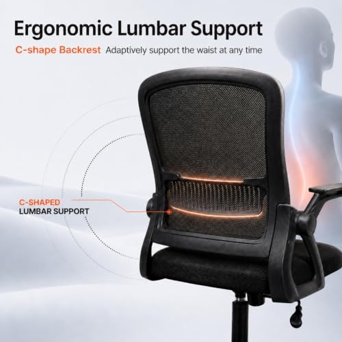 Ergonomic Office Chair, Flip-up Armrests Mesh Executive Computer Chair - Image 4