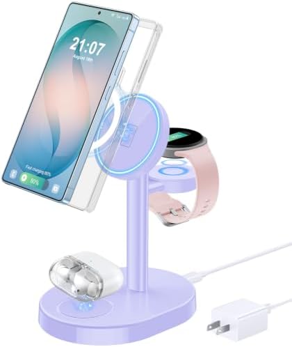 Hevanto 3 in 1 Wireless Charger for Samsung Galaxy, 15W MagSafe Charging by Hevanto