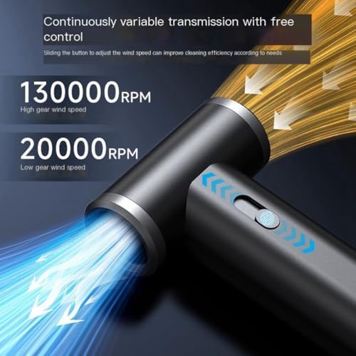 PC Duster Rechargeable Cordless Air Blower 130000 RPM 8000mAh for Keyboard Computer Cleaning Vacuum Cleaner 200G - Image 6