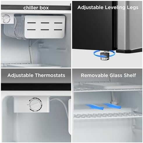 Midea WHS-87LSS1 Refrigerator, 2.4 Cubic Feet, Stainless Steel - Image 6