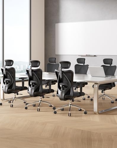 SIHOO M18 Ergonomic Office Chair, Mesh Back Desk Chair with Headrest - Image 2