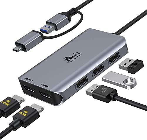 LIONWEI USB 3.0 to Dual HDMI Docking Station for MacBook (Driver Needed) by LIONWEI