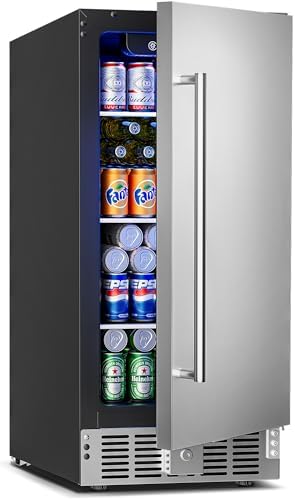Feelfunn 15 Inch Beverage Refrigerator,126 Cans Outdoor Refrigerator by Feelfunn