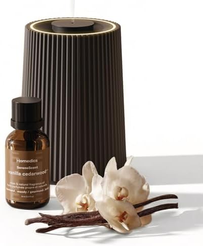 Homedics Waterless Essential Oil Diffuser with 15ml Vanilla Cedarwood Oil by Homedics