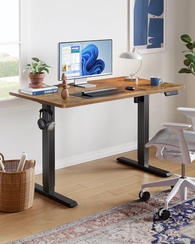 HUANUO 48x23 Inch Electric Standing Desk, Adjustable, Rustic Brown - Image 2