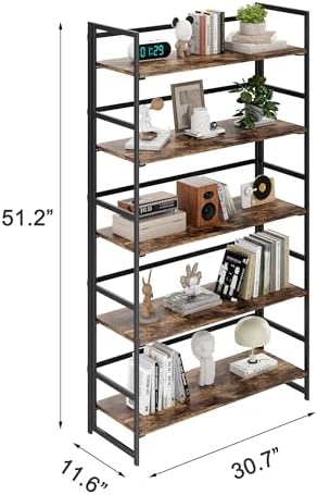 BHG Vintage Multifunctional Folding Bookshelf, No-Assembly Plant Stand Storage Rack Shelves for Home Office - Image 3