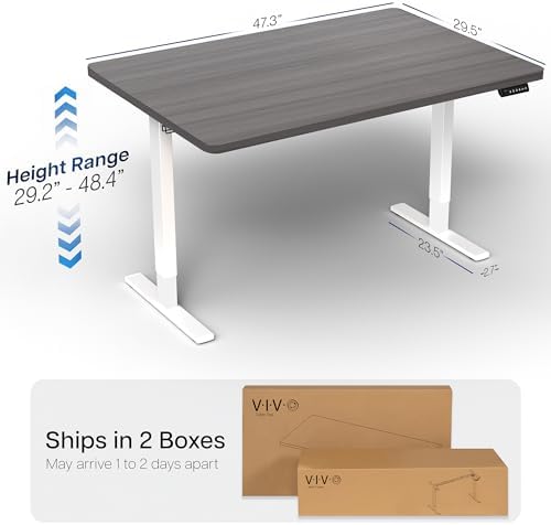 VIVO Dark Gray 48 x 30 in Standing Desk, DESK-KIT-1W5G - Image 3