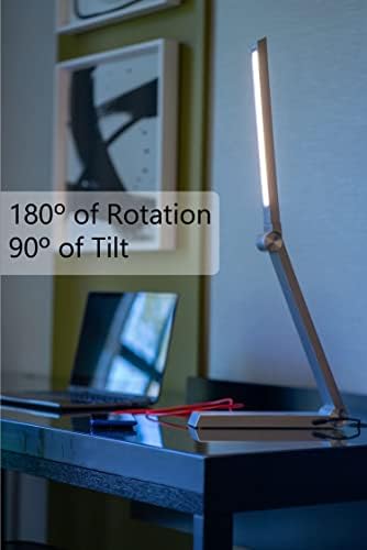 Multifunctional LED Desk Lamp with Dimmable Touch Controls, 15 Adjustable Light Settings, Wireless Charger, Dual USB Ports with Modern Minimalist Design for Bed and Living Rooms (Silver) - Image 3