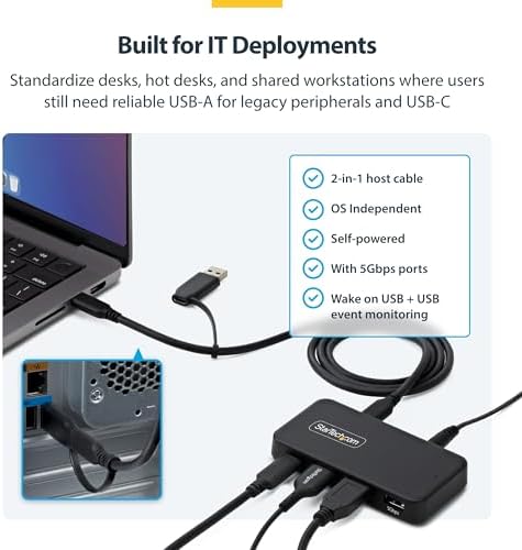 StarTech 4-Port USB-C & USB-A Hub, 5Gbps, 36W, NA (311NA-USB-HUB) - Image 5