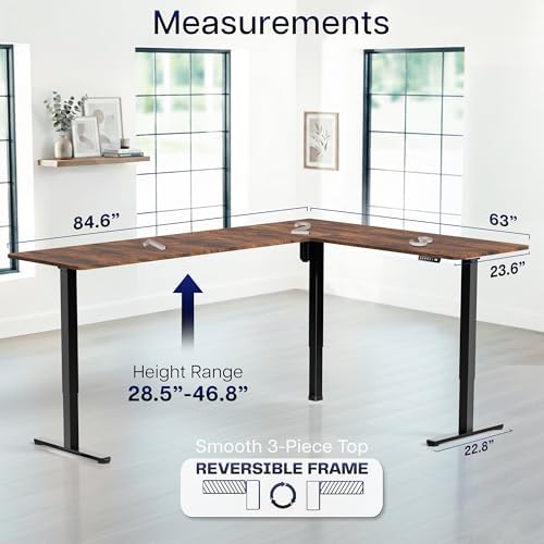 VIVO Rustic Vintage Brown 84 x 63 in Corner Standing Desk, DESK-E3CTBN-84 - Image 5